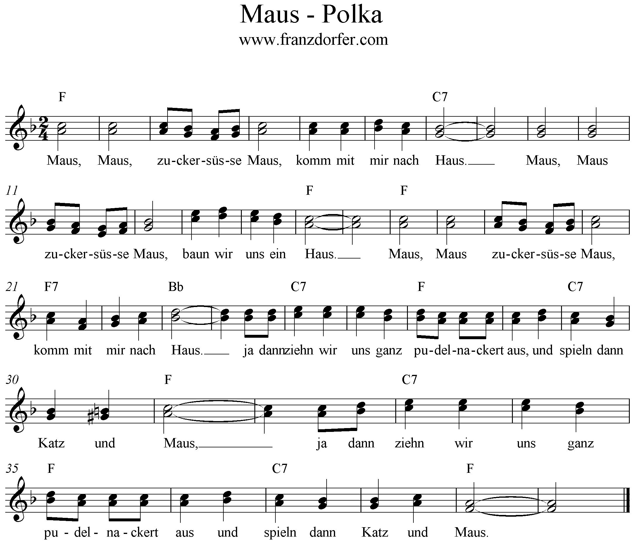 Noten Maus Polka